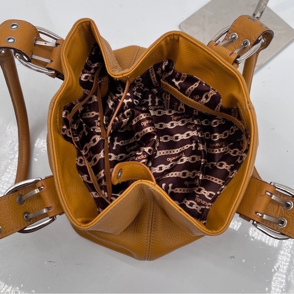 Tignanello Camel Slouchy Shape Leather Shoulder Bag Purse - Picture 2 of 9